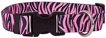 Galben câine Design Zebra roz câine guler cu Tag-un-lung ID Tag sistem-mici-3/4 largă și se potrivește gât 10-14& 34;