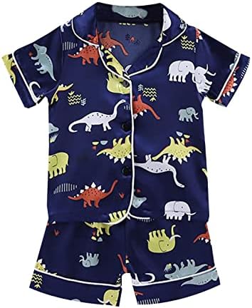 Băieți Pijamale Set Camasa Pijamale Sleepwear Set Copii Pantaloni Scurți Băieți Dinozaur Haine T Copil Pijamale Fete 4 6