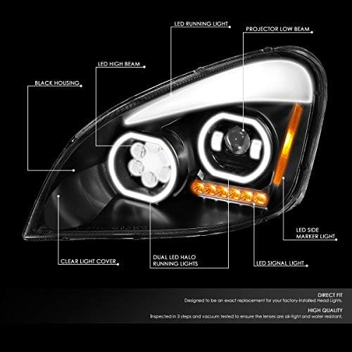 ADN automobilism HL-HAY-002-BK Negru Amber semnal Dual Halo Full LED DRL proiector faruri compatibile cu 2008-2017 Cascadia