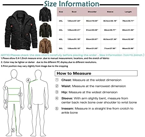 Jachete Luvlc pentru bărbați, Iarna Vechii Tecote Termale cu flanelă Termală Îmbrăcăminte cu glugă cu glugă supradimensionată
