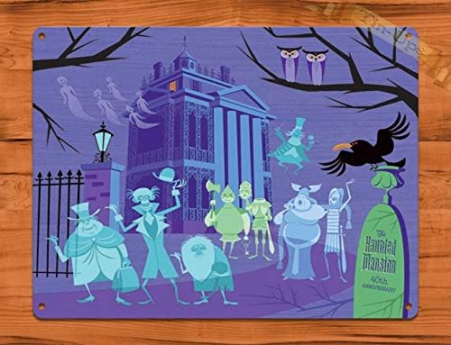 SIGNCHAT Haunted Mansion autostopul fantome plimbare arta Tin semn Crăciun Halloween recuzita metal semn 8x12 inch