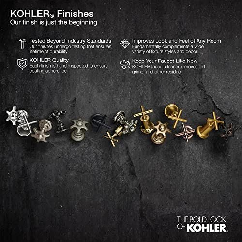Kohler 27399-4-BN riff robinet de chiuvetă pentru baie pe scară largă, nichel periat Vibrant, 1,2 GPM