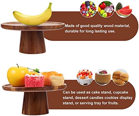 Heimp 2pcs tort din lemn standuri de patiserie servire suport pentru suport pentru suport pentru patiserie gustare de fructe