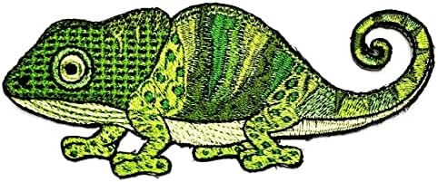 Kleenplus 3 buc. Verde Iguana Patch cameleon șopârlă Gekko Iguana Hippie desene animate brodate Applique Craft Handmade haine