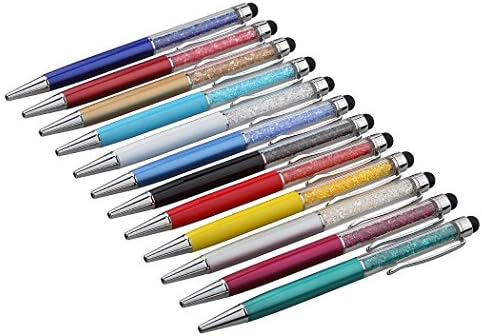 O mulțime de 12 culori - stilou cu bilă de cristal cu cristal multi -pen, umplut cu elemente de cristal Swarovski, stilou de