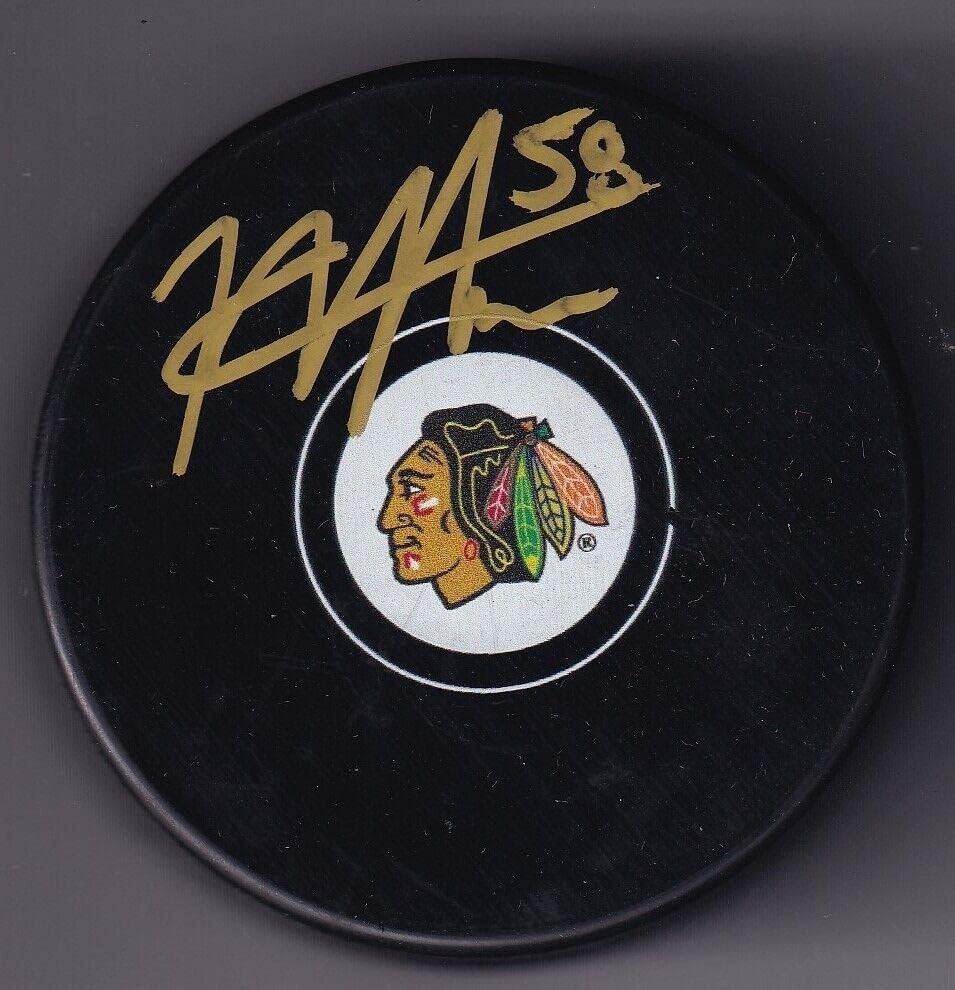 MACKENZIE ENTWISTLE a semnat un puc de suvenir de hochei cu pucuri NHL autografate de COA