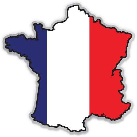 GT Graphics France Map Flag Flag Forma țării - 3 Autocolant de vinil - pentru laptop auto I -PAD Casca de telefon Hat Hat -