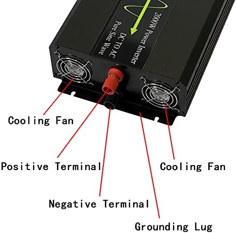 Krxny 2000W Off Grid invertor de putere cu undă sinusoidală pură 48V DC la 120V AC 60Hz cu afișaj LCD Port USB