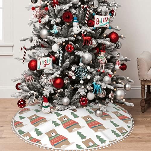 Fustă de brad de Crăciun cu pom trimit de Crăciun, de-a lungul timpului de vacanță-bear, decorațiuni de Crăciun 36
