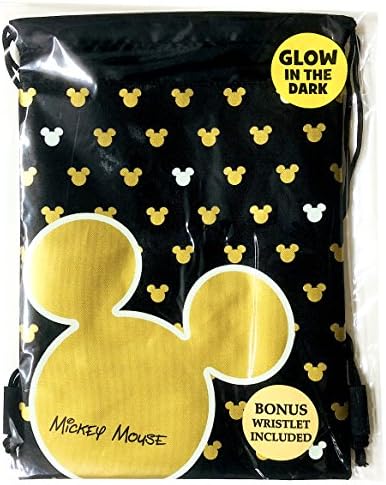 Mickey Mouse Glow In The Dark Drawstring Rucsac Plus Autograph Book & Purse - Set of 3