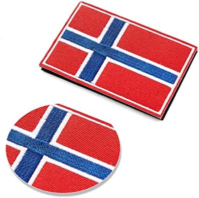 4PC -uri Norvegia Patch -uri de pavilion norvegian, cârlig și buclă brodate braț pavilion tactic Patch pentru jachete de îmbrăcăminte