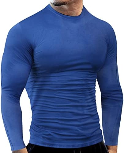 Tricouri de compresie pentru antrenament pentru bărbați Mușchi cu mânecă lungă Slim Fit uscare rapidă de vârfuri de fund elastic