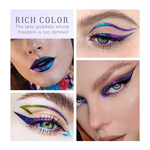 HOSAILY Chameleon Glitter Liquid Eyeliner foarte pigmentat Impermeabil și de lungă durată Eyeliner Pen intens Color Shifting
