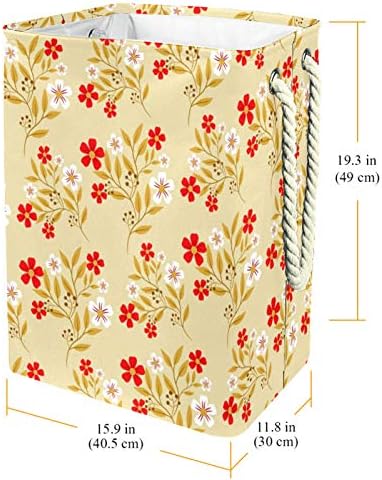 Coșuri de rufe impermeabile Deyya Ilustrație pliabilă înaltă robustă flori implicite cu imprimeu Floral împiedică pentru copii