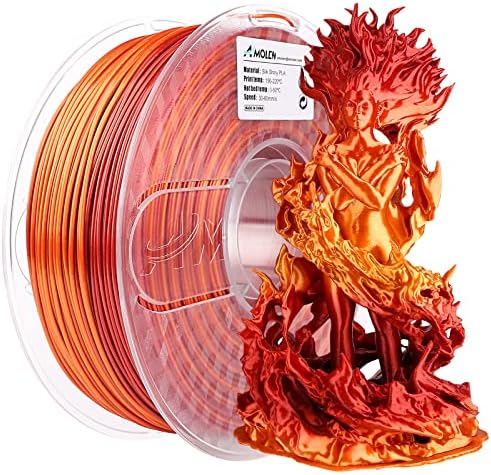 AMOLEN PLA 3D 1.75 mm filament de imprimantă lucioasă din mătase, aur roșu și aur negru