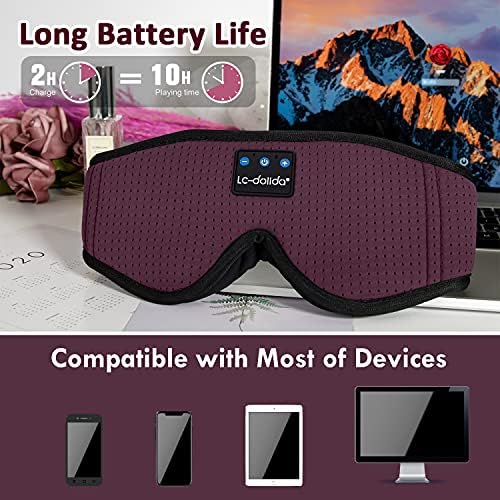 Căști LC-Dolida pentru somn Smart Bluetooth Sleep Masca pentru dormit căști de dormit w/automată cronometrul respirabil 3D