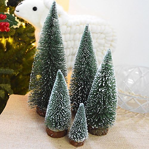 Amosfun Decorații de Crăciun Mini Tablete Frostep Pin de Crăciun cu bază de lemn de Crăciun Ornamente pentru petreceri de Crăciun