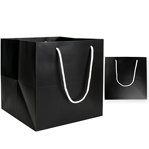 Pungi de fund pătrat negru de 10 cu mânere Bulk by Tohoku Prime-geantă pătrată rezistentă cu mânere perfectă pentru 9 & amp;