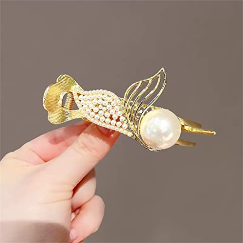 Perla Fishtail Prindere Clip Ornamente De Păr Feminin Vara Coiffure Zei Spate A Capului Lingura Mare Coada De Cal Păr Clip