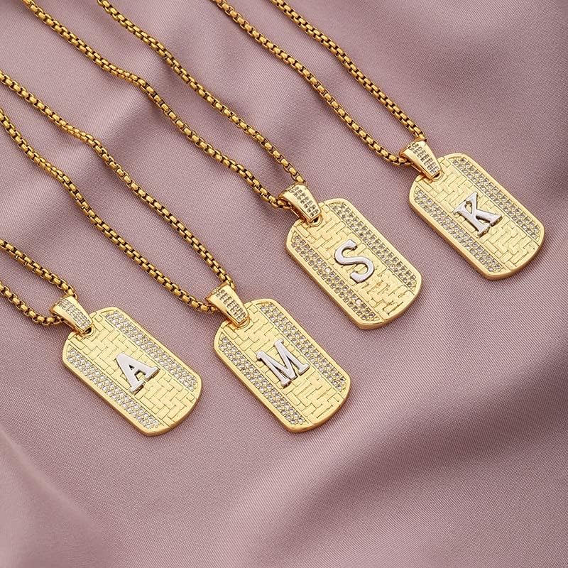 Coliere cu litere inițiale Oyalma Capital pentru femei Gold Gravură A-Z Pandantiv Alfabet Colier Bijuterii de ziua de naștere-E-00914