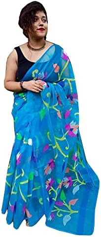Etnice EMPORIUM Indian frumoasa vara sari Festivalul matka muselină jamdani țesut Partidul musulman Saree 934c