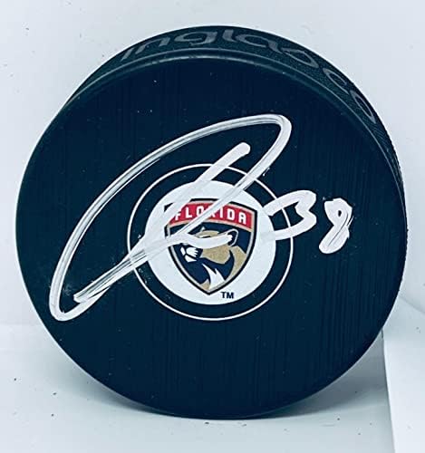 Rudolfs Balcers a semnat pucul Florida Panthers autografat-pucuri NHL autografate