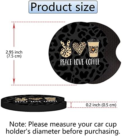 Suport pentru pahare auto Coaster absorbant 2 pachet drăguț amuzant distracție la modă & nbsp; ghepard Leopard V semn pace