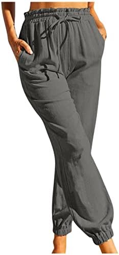 Pantaloni de bumbac pentru femei chgbmok pentru femei pantaloni harem cu talie elastică pantaloni harem cu buzunar