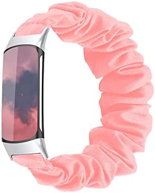 CharmingElf pentru Fitbit Charge 4 band Scrunchie pentru Femei, fete, haine, tesatura elastica mare mici curea Model Bratara