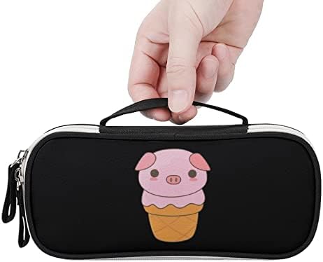 Porci de înghețată drăguță cu capacitate de înaltă capacitate pen -stilou carcasă portabilă pentru machiaj pungă de depozitare