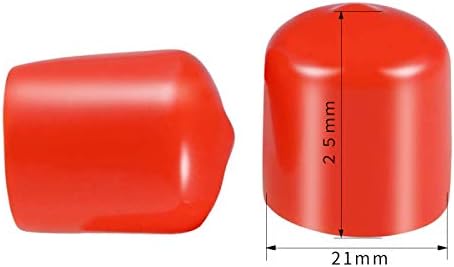Șurub Filet protecție Maneca PVC cauciuc rotund tub Bolt capac capac Eco-Friendly roșu 21mm ID 100pcs