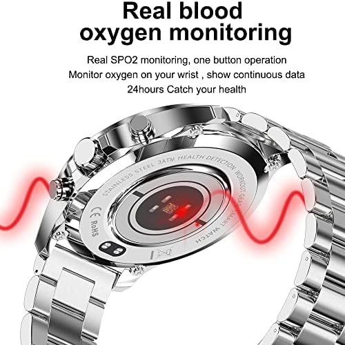 K KAIMOORUI SMART Ceas pentru bărbați IP68 Smartwatch Smartwatch Rea cardiacă Fitness Tracker Oțel inoxidabil Business Smart