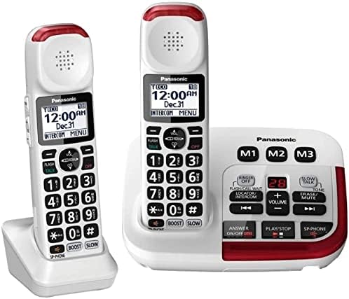 Panasonic KX-TGM420W + KX-TGMA44W Telefon fără fir amplificat cu robot digital și volum vocal Booster până la 40 dB