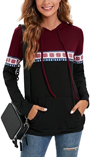 Hanolă de pulovere de tracțiune cu mânecă lungă cu mânecă lungă cu mânecă lungă cu bloc de culori cu buzunare