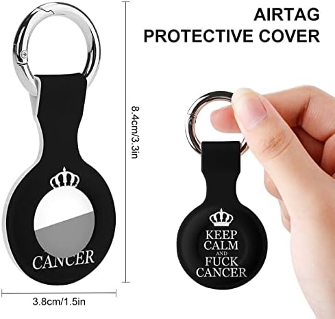 Păstrați calmul și dracu ' caz de protecție împotriva cancerului compatibil pentru AirTag cu breloc Anti-Lost Locator suport