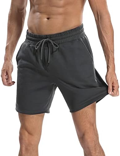 Pantaloni scurți de transpirație LRD pentru bărbați 7 inci inutili casual casual buzunar de buzunar pantaloni scurți de jogger