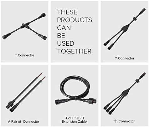 BTF-LIGHTING conector electric cu 2 pini 18AWG IP65 Conector masculin feminin 7,87 in/20cm cablu prelungitor pentru Mașină,