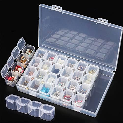 28 grile organizator de depozitare a bijuteriilor, plastic transparent 28 sloturi Organizator reglabil pentru tablete organizator