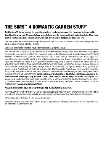 The Sims 4-Romantic Garden stuff DLC / PS4 cod de descărcare-cont din Marea Britanie