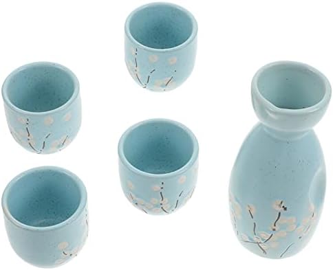 Pahare doitool set de sake japonez set tradițional ceramică de servire set saki cană de pahare de soju pahare împușcate pahare ceai restaurant japonez pentru restaurant de casă include 1 pot 4 căni 1 set sushi set