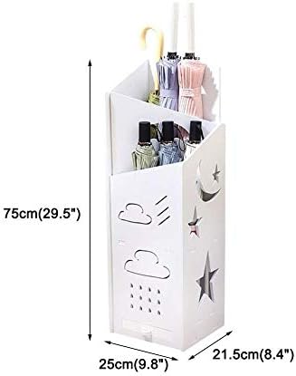 Rack Umbrella YGCBL, alb pentru bastoane de mers pe jos cu tavă cu picurare, 21 × 25 × 75 cm, organizator de economisire a