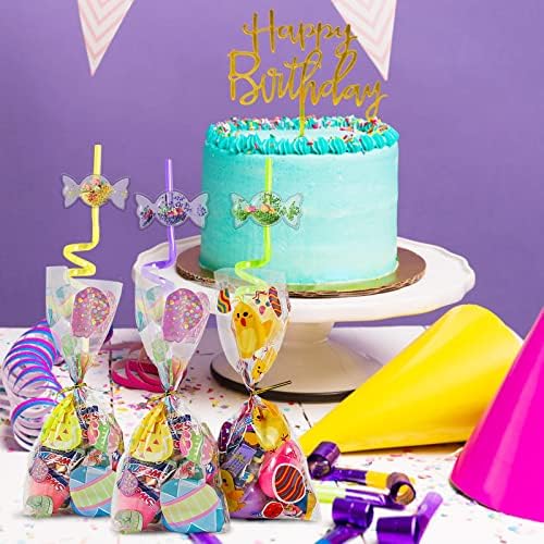 24 Candyland Birthday Party Supplies Glitter Candy Bea Bea Bea cu 2 PC -uri de paie de curățare Pereț pentru copii Candy Birthday