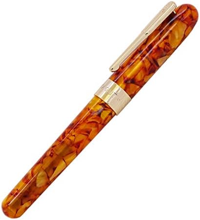 Erofa Montagut Acrilic Mini Fountain Pen portocaliu Dimensiunea buzunarului Clip Gold Iridium Nib Nib 0,5mm Fashion Writing