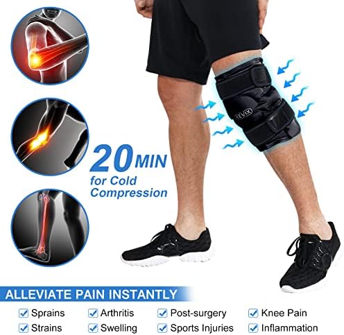 Revix Ice Wraps pentru ameliorarea durerii de genunchi reutilizabile, pachet de gheață la genunchi cu terapie cu compresă rece
