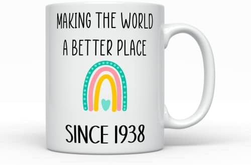 A face lumea un loc mai bun din 1938, născut în 1938 cană de cafea, 84 de ani, cadou pentru femei pentru a 84-a aniversare,