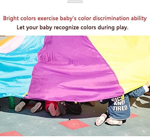 Lrpj Rainbow Parachute Toy cu mânere joacă jocuri de jucărie cu parașută pentru copii echipament de joacă interior în aer liber
