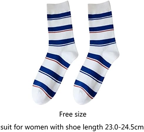 Qwent Femei Bărbați albastru dungi șosete moda model de imprimare scurt șosete Glezna șosete atletic confortabil Cadouri pentru