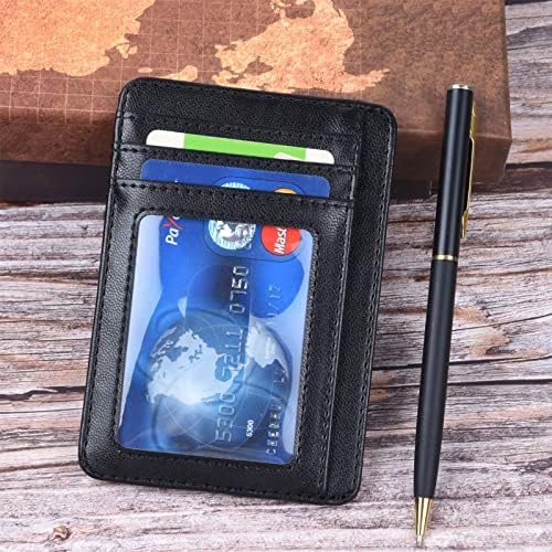 Teskyer portofel subțire pentru bărbați, Buzunar frontal Minimalist RFID blocare portofel din piele Suport Card de Credit pentru