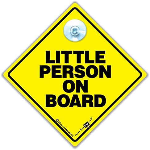 Mic semn de persoană la bord, semn de persoană mică, semn de copil la bord stil ventuză semn de mașină în galben și negru 14cm