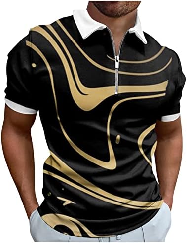 Cămăși polo pentru bărbați, haine de lucru Stripe Creative 3d Tipărire pentru bărbați cu mâneci scurte cu mâneci scurte